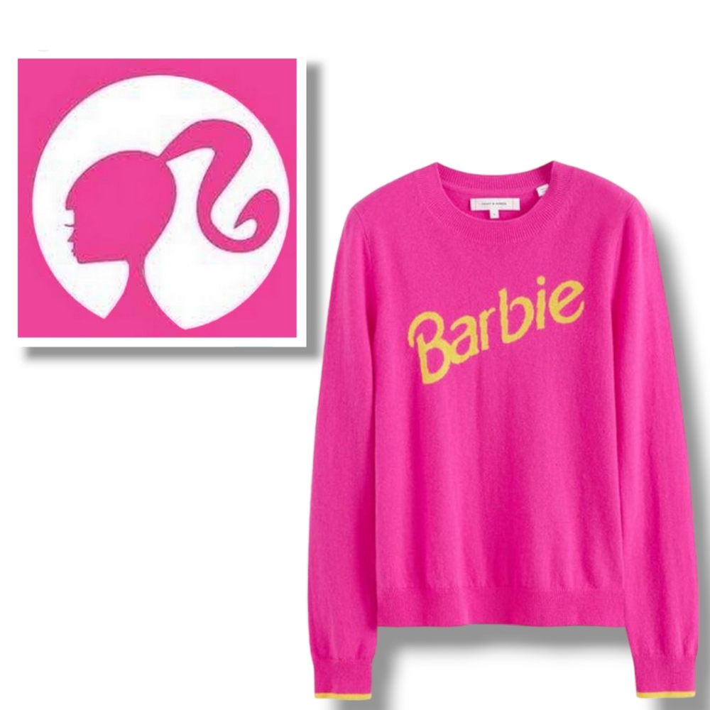 NWOT Chinti & Parker Barbie Fuschia Pink Wool Cashmere Pullover Sweater Small